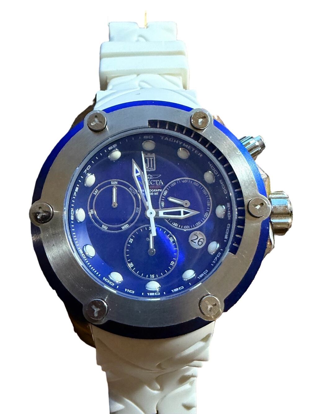 Invicta Jason Taylor Reserve Chronograph Watch Blue Dial 52mm
